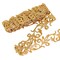4.37 Yards Gold Embroidery Polyester Ribbons, 1.3 Inch Wide Adhesive Goldenrod Lace Trim Iron on Metallic Flower Lace for Sewing Costumes Gowns Home Decor Garment Accessories